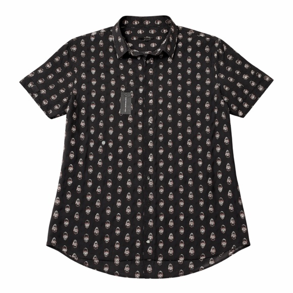 John Varvatos Other - John Varvatos Skull in Top Hat Print Shirt - NWT